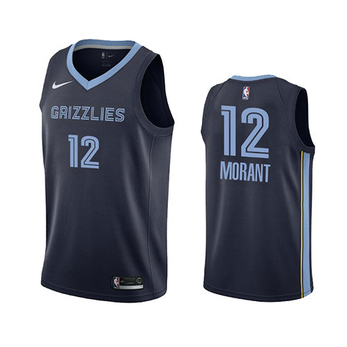 Camiseta Ja Morant 12 Memphis Grizzlies Icon 2019-20 Azul Hombre