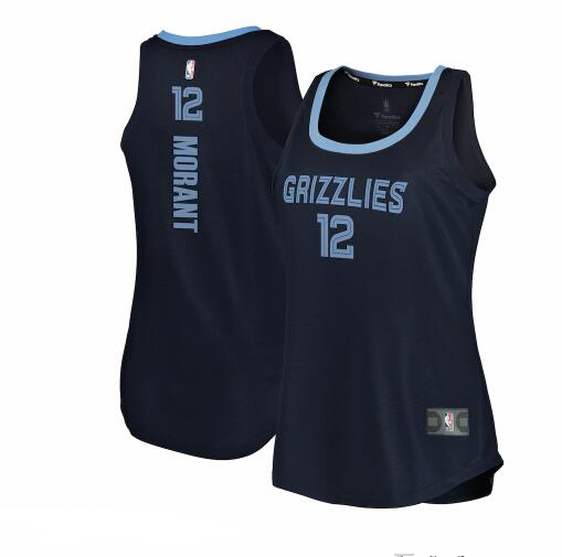 Camiseta Ja Morant 12 Memphis Grizzlies clasico Armada Mujer