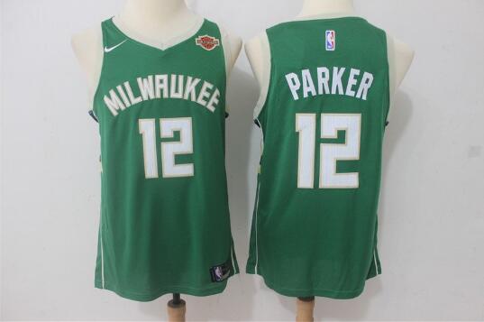 Camiseta Jabari Parker 12 Milwaukee Bucks Baloncesto Verde Hombre