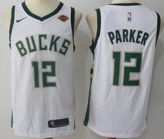 Camiseta Jabari Parker 12 Milwaukee Bucks Baloncesto blanco Hombre