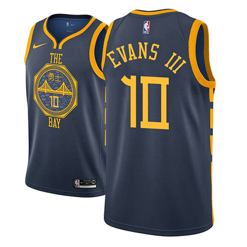 Camiseta Jacob Evans III 10 Golden State Warriors Ciudad 2018-19 Azul Hombre