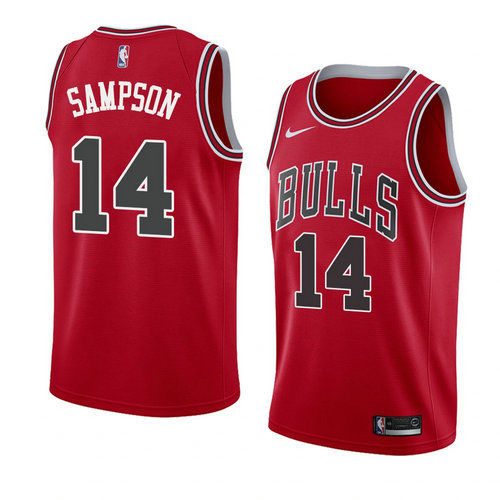 Camiseta Jakarr Sampson 14 Chicago Bulls Icon 2018 Rojo Hombre