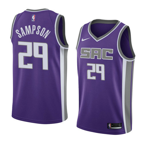 Camiseta Jakarr Sampson 29 Sacramento Kings Icon 2018 Púrpura Hombre