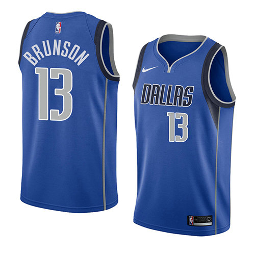 Camiseta Jalen Brunson 13 Dallas Mavericks Icon 2018 Azul Hombre
