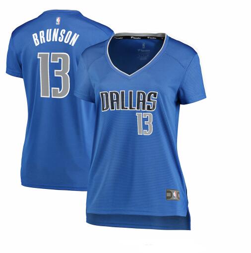 Camiseta Jalen Brunson 13 Dallas Mavericks icon edition Azul Mujer