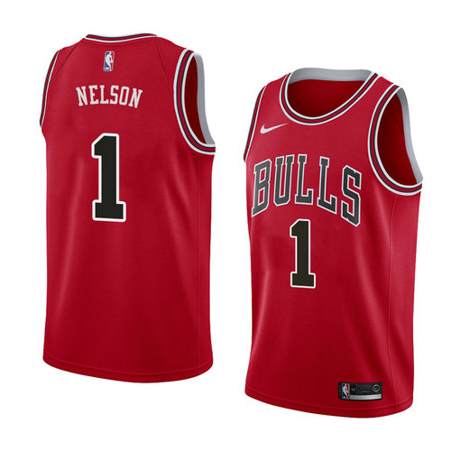 Camiseta Jameer Nelson 1 Chicago Bulls Icon 2018 Rojo Hombre