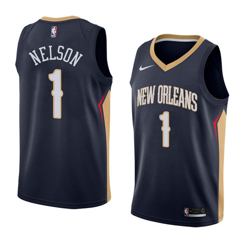 Camiseta Jameer Nelson 1 New Orleans Pelicans Icon 2018 Azul Hombre
