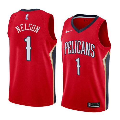 Camiseta Jameer Nelson 1 New Orleans Pelicans Statement 2018 Rojo Hombre