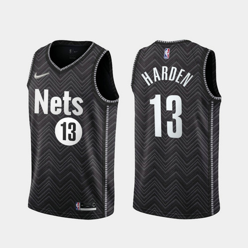 Camiseta James Harden 13 Brooklyn Nets 2020-21 Earned Edition negro Hombre