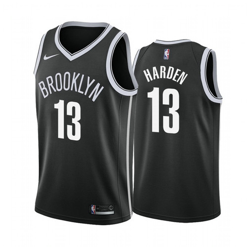 Camiseta James Harden 13 Brooklyn Nets 2020-21 Icon Negro Hombre