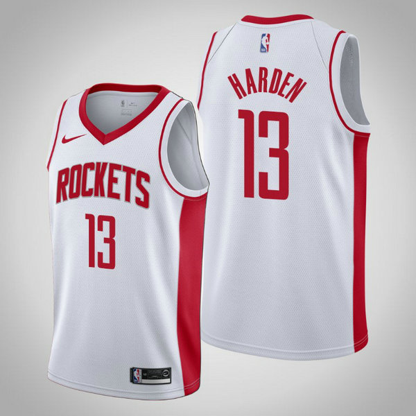 Camiseta James Harden 13 Houston Rockets Ciudad Edition 2019-20 Bianca Hombre