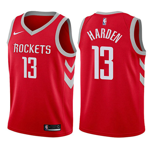Camiseta James Harden 13 Houston Rockets Icon 2017-18 Rojo Nino