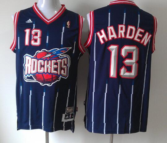 Camiseta James Harden 13 Houston Rockets Throwback Azul Hombre