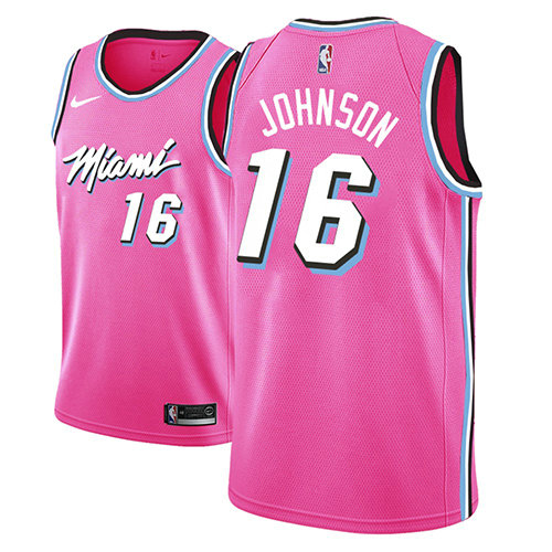 Camiseta James Johnson 16 Miami Heat Earned 2018-19 Rosa Hombre