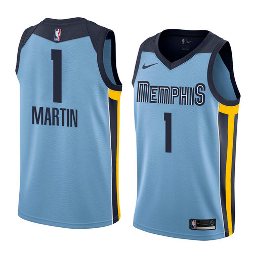 Camiseta Jarell Martin 1 Memphis Grizzlies Statement 2018 Azul Hombre