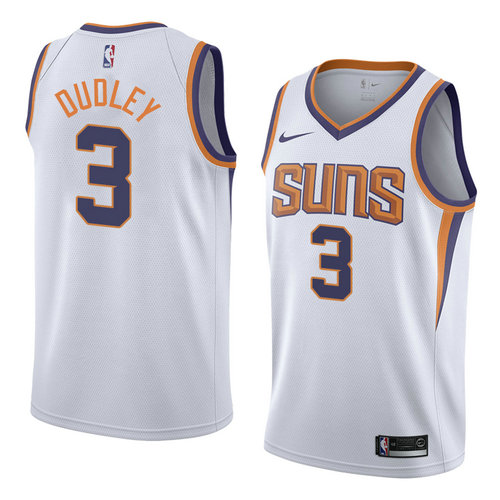 Camiseta Jarojo Dudley 3 Phoenix Suns Association 2018 Blanco Hombre