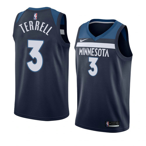 Camiseta Jarojo Terrell 3 Minnesota Timberwolves Icon 2017-18 Azul Hombre