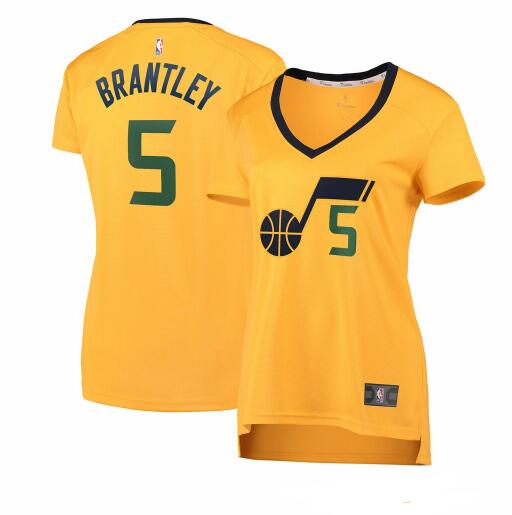 Camiseta Jarrell Brantley 5 Utah Jazz statement edition Amarillo Mujer