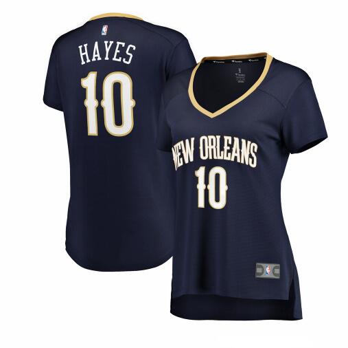 Camiseta Jaxson Hayes 10 New Orleans Pelicans clasico Armada Mujer