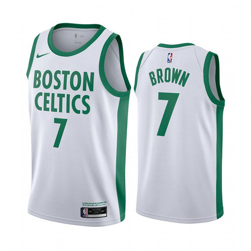 Camiseta Jaylen Brown 7 Boston Celtics 2020-21 City Edition Blanco Hombre