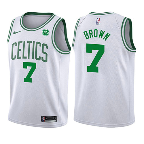 Camiseta Jaylen Brown 7 Boston Celtics Association 2017-18 Blanco Nino