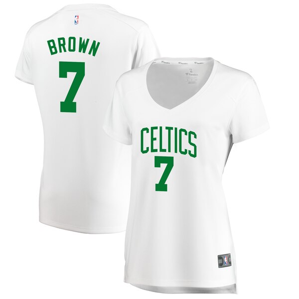 Camiseta Jaylen Brown 7 Boston Celtics association edition Blanco Mujer