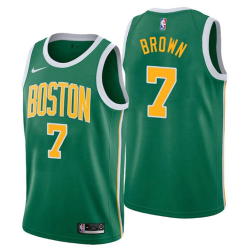 Camiseta Jaylen_Brown 7 Boston Celtics earned 2018 verde Hombre