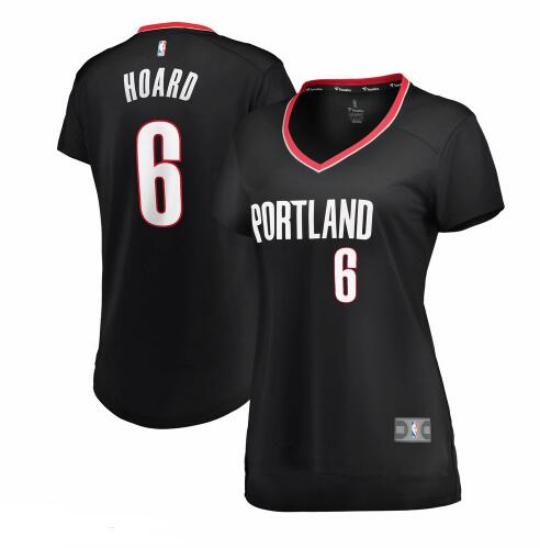 Camiseta Jaylen Hoard 6 Portland Trail Blazers icon edition Negro Mujer