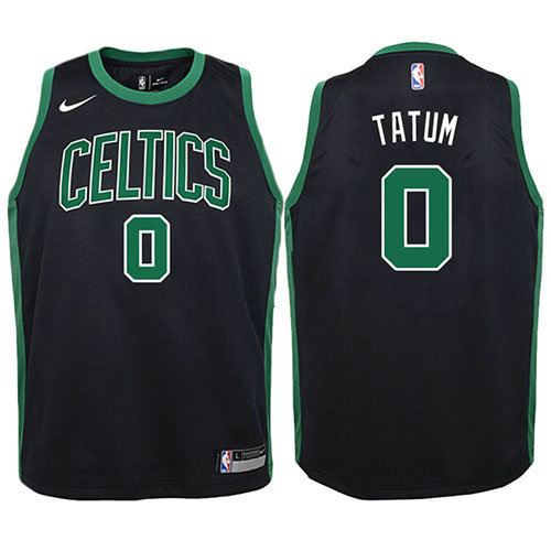 Camiseta Jayson Tatum 0 Boston Celtics 2017-18 Negro Nino
