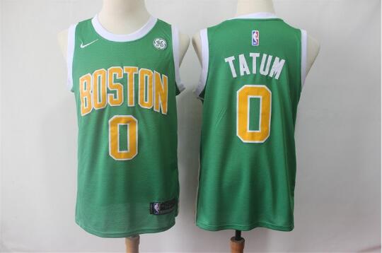 Camiseta Jayson Tatum 0 Boston Celtics Earned Edition Verde Hombre