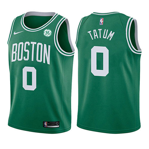Camiseta Jayson Tatum 0 Boston Celtics Icon 2017-18 Verde Nino