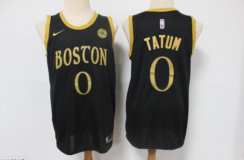 Camiseta Jayson Tatum 0 Boston Celtics Player Negro Hombre