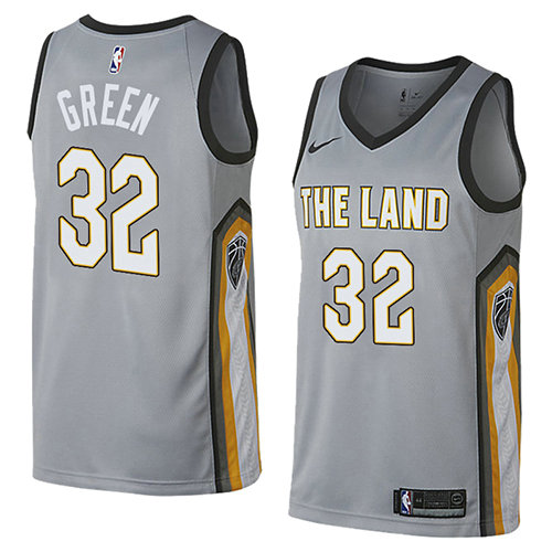 Camiseta Jeff Green 32 Cleveland Cavaliers Ciudad 2018 Gris Hombre
