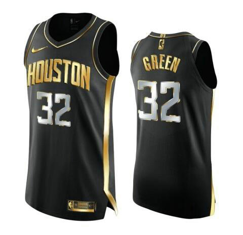 Camiseta Jeff Green 32 Houston Rockets 2020-21 Golden Edition Swingman negro Hombre