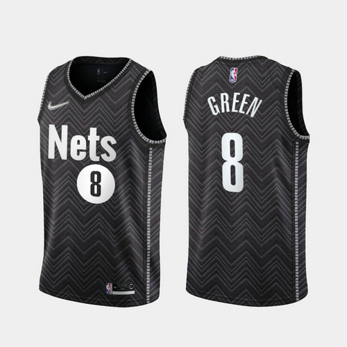 Camiseta Jeff Green 8 Brooklyn Nets 2020-21 Earned Edition negro Hombre