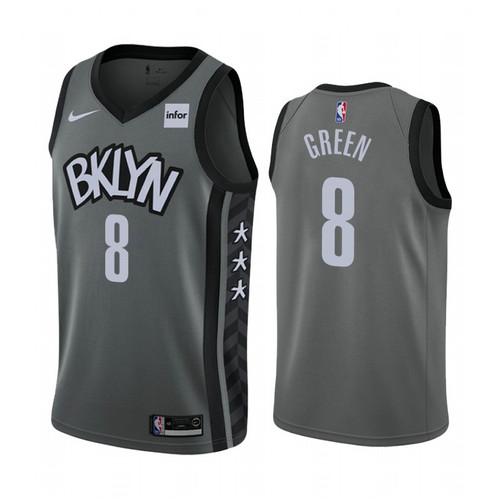 Camiseta Jeff Green 8 Brooklyn Nets 2020-21 Statement Gris Hombre