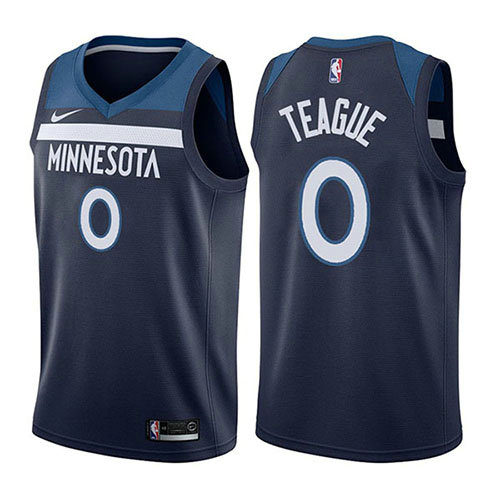 Camiseta Jeff Teague 0 Minnesota Timberwolves Icon 2017-18 Azul Hombre