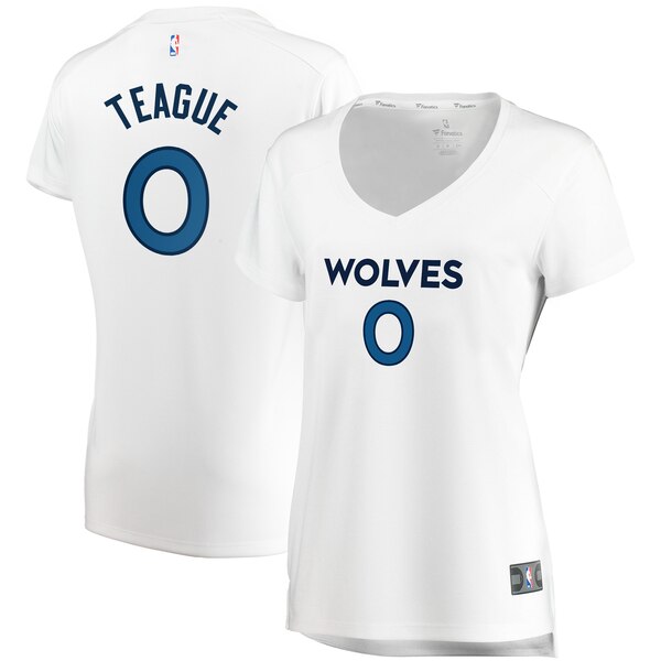 Camiseta Jeff Teague 0 Minnesota Timberwolves association edition Blanco Mujer