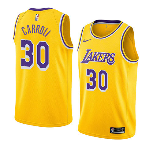 Camiseta Jeffrey Carroll 30 Los Angeles Lakers Icon 2018-19 Oro Hombre