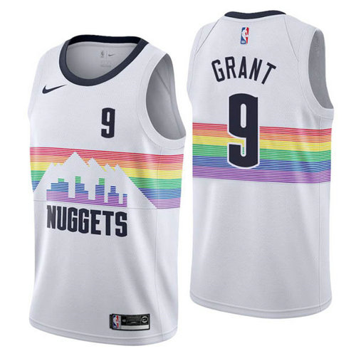 Camiseta Jerami Grant 9 Denver Nuggets ciudad 2019 blanca Hombre