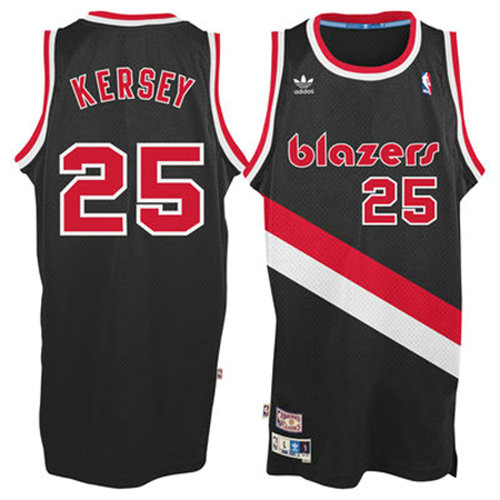 Camiseta Jerome Kersey 25 Portland Trail Blazers Retro Negro Hombre