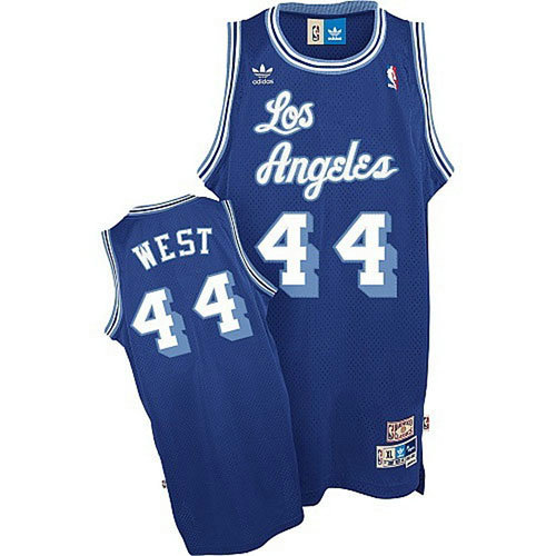 Camiseta Jerry West 24 Los Angeles Lakers Retro Azul Hombre