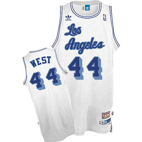 Camiseta Jerry West 24 Los Angeles Lakers Retro Blanco Hombre