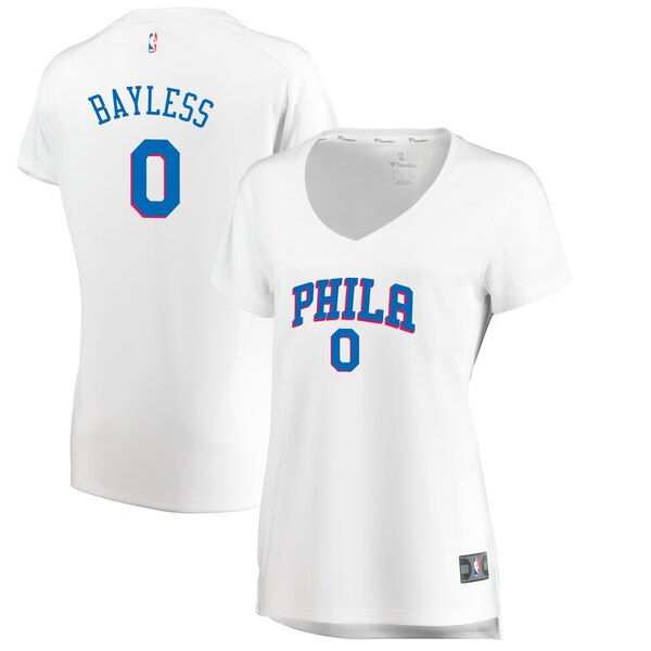 Camiseta Jerryd Bayless 0 Philadelphia 76ers association edition Blanco Mujer