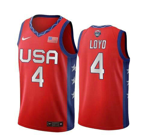 Camiseta Jewell Loyd 4 USA 2020 USA Olimpicos 2020 rojo Hombre