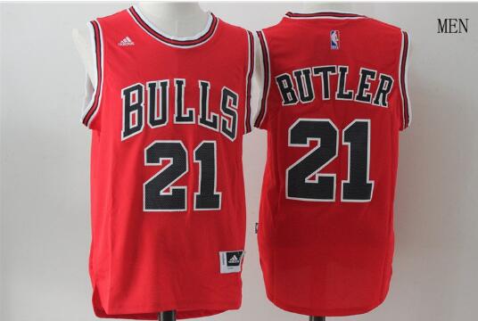 Camiseta Jimmy Butler 21 Chicago Bulls Baloncesto rojo Hombre