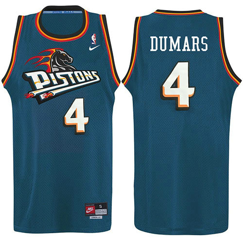 Camiseta Joe Dumars 4 Detroit Pistons Azul Hombre