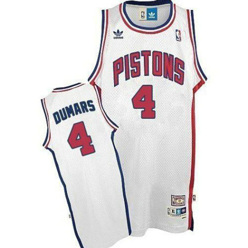 Camiseta Joe Dumars 4 Detroit Pistons Retro Blanco Hombre