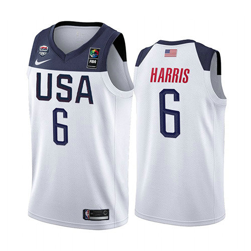 Camiseta Joe Harris 6 USA 2019 Blanco Hombre