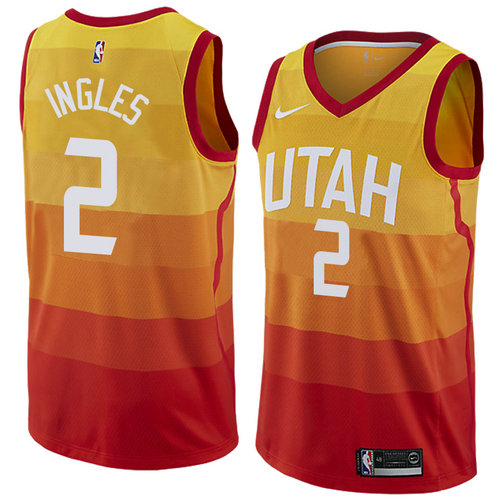Camiseta Joe Ingles 2 Utah Jazz Ciudad 2018 Amarillo Hombre